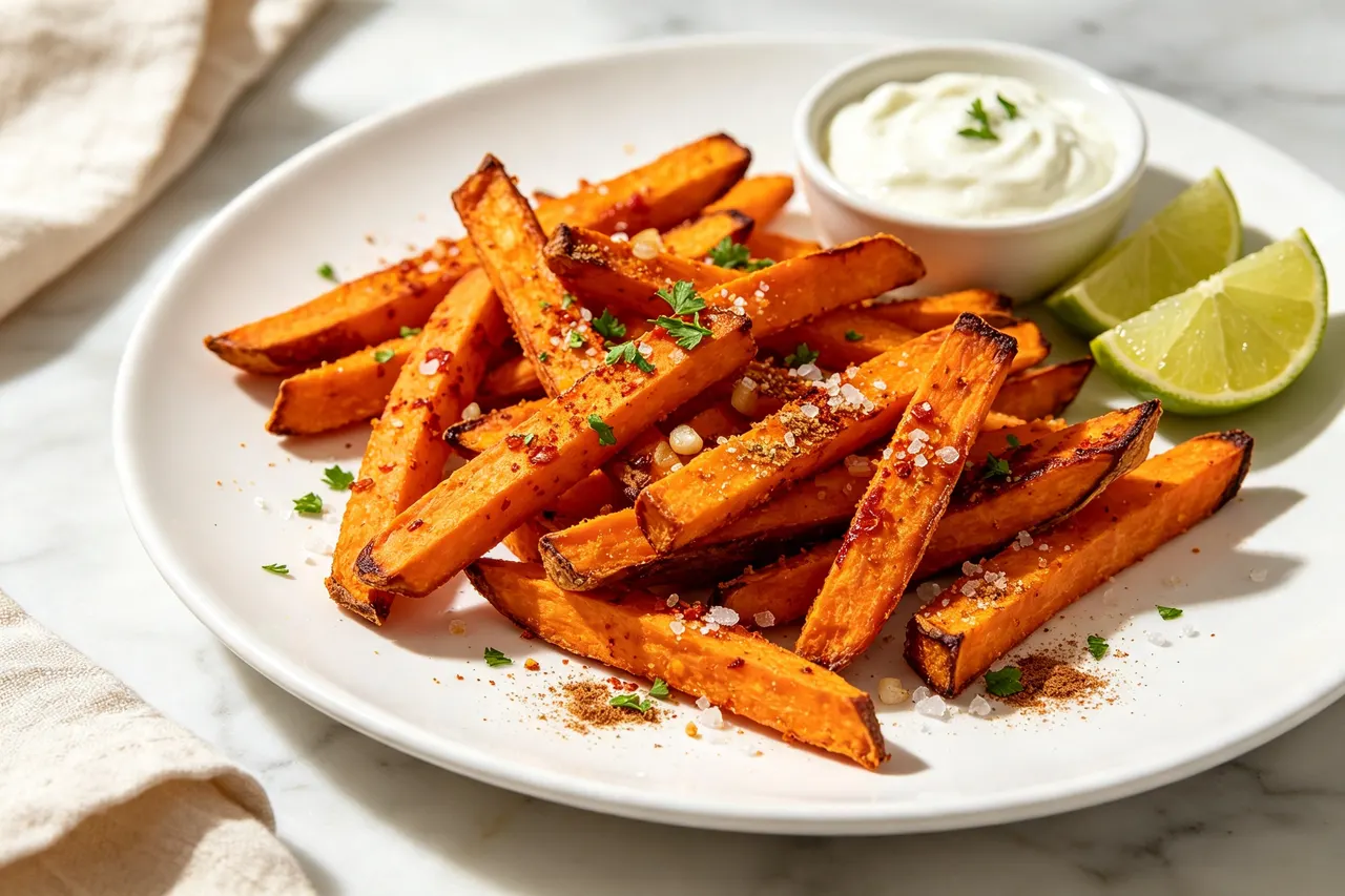 Air Fryer Sweet Potato Fries - 180 calorie dinner