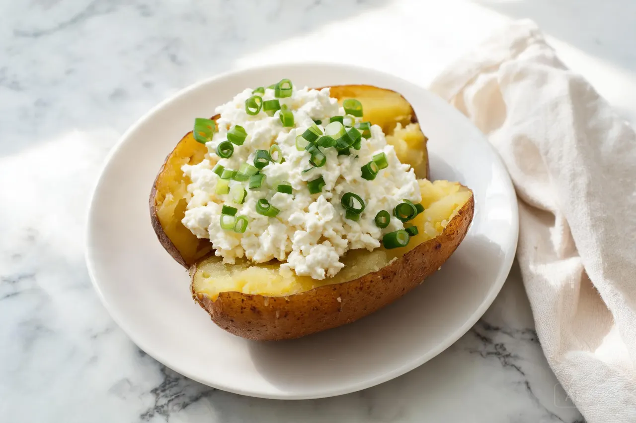 Baked Potato with Cottage Cheese - 280 calorie lunch