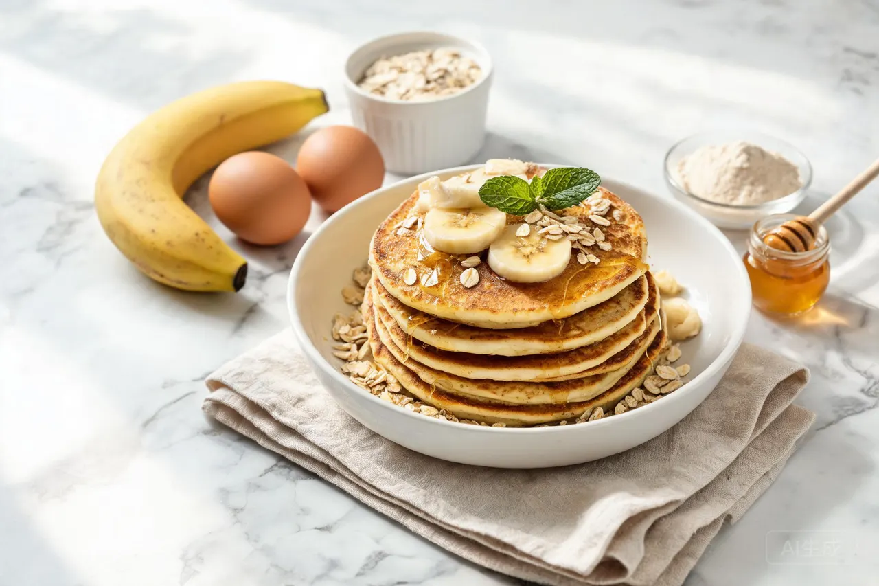 Banana Protein Pancakes - 340 calorie breakfast