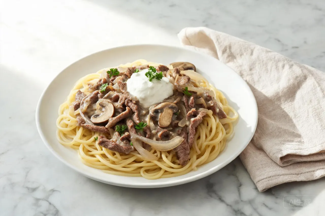 Beef Stroganoff - 680 calorie dinner