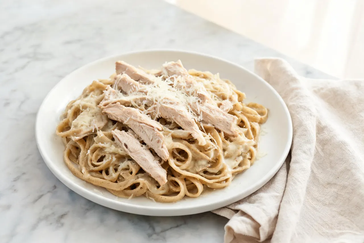 Chicken Alfredo - 550 calorie dinner