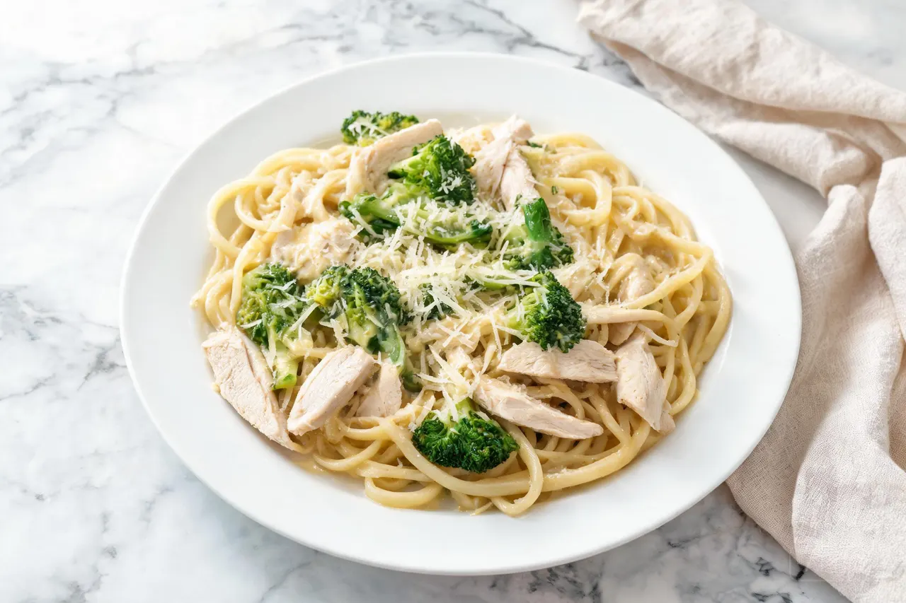 Chicken Fettuccine Alfredo - 660 calorie dinner