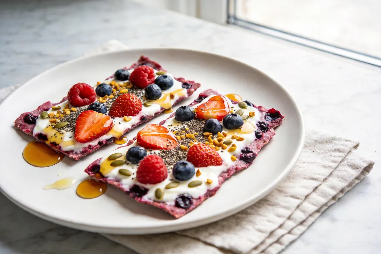Frozen Yogurt Berry Bark - 100 calorie dessert