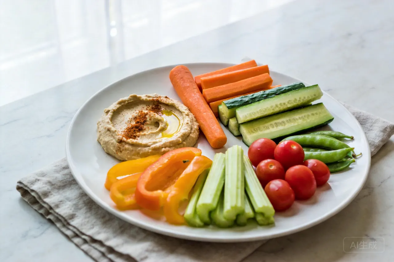Hummus Veggie Plate - 200 calorie snack