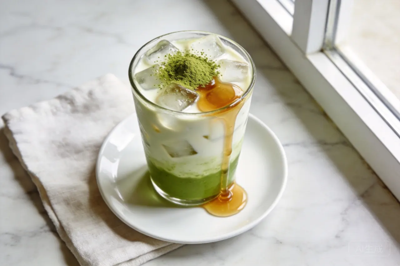 Iced Matcha Latte - 90 calorie snack