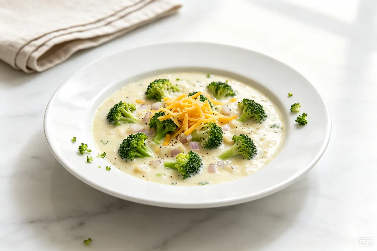 Keto Broccoli Cheese Soup - 380 calorie lunch