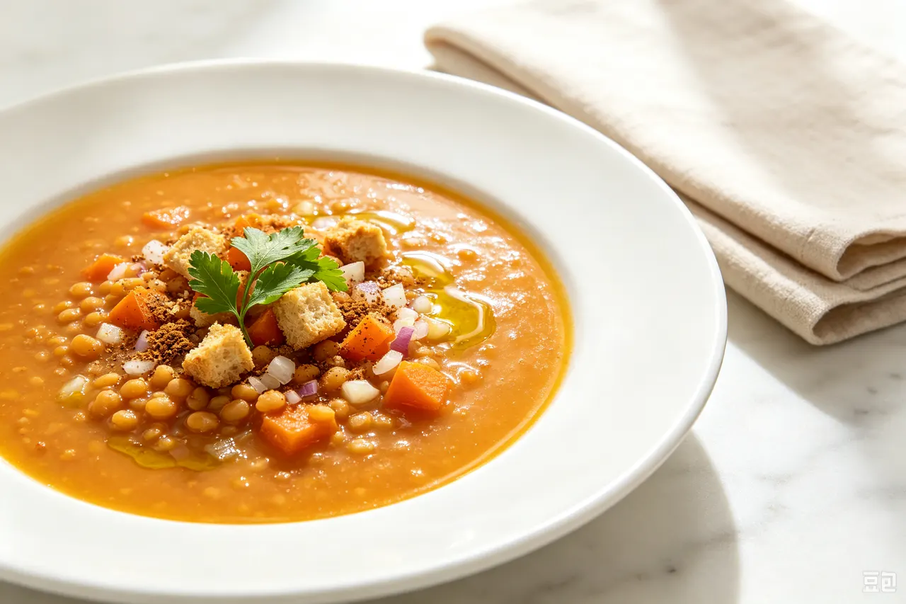 Lebanese Lentil Soup (Shorbat Adas) - 230 calorie lunch