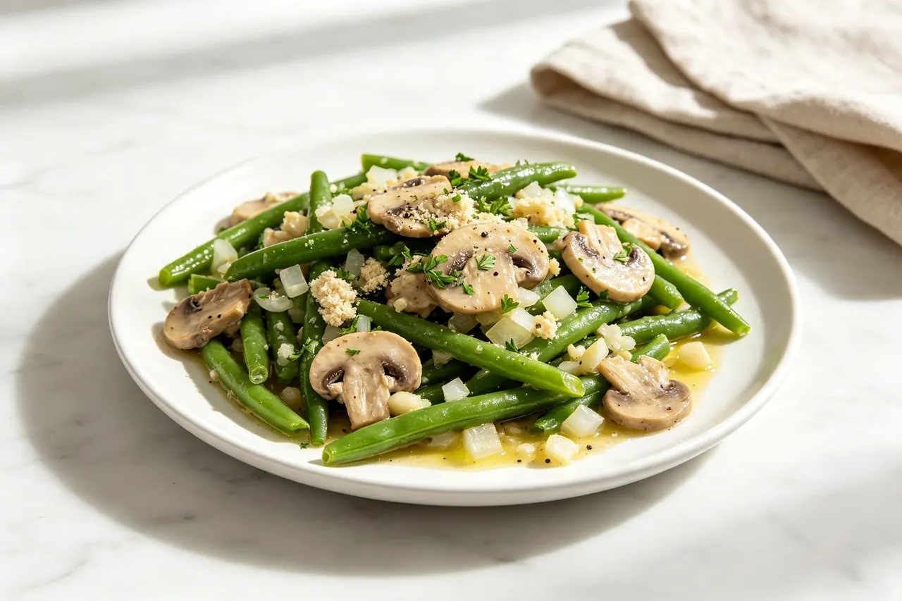 Lightened Green Bean Casserole - 120 calorie dinner