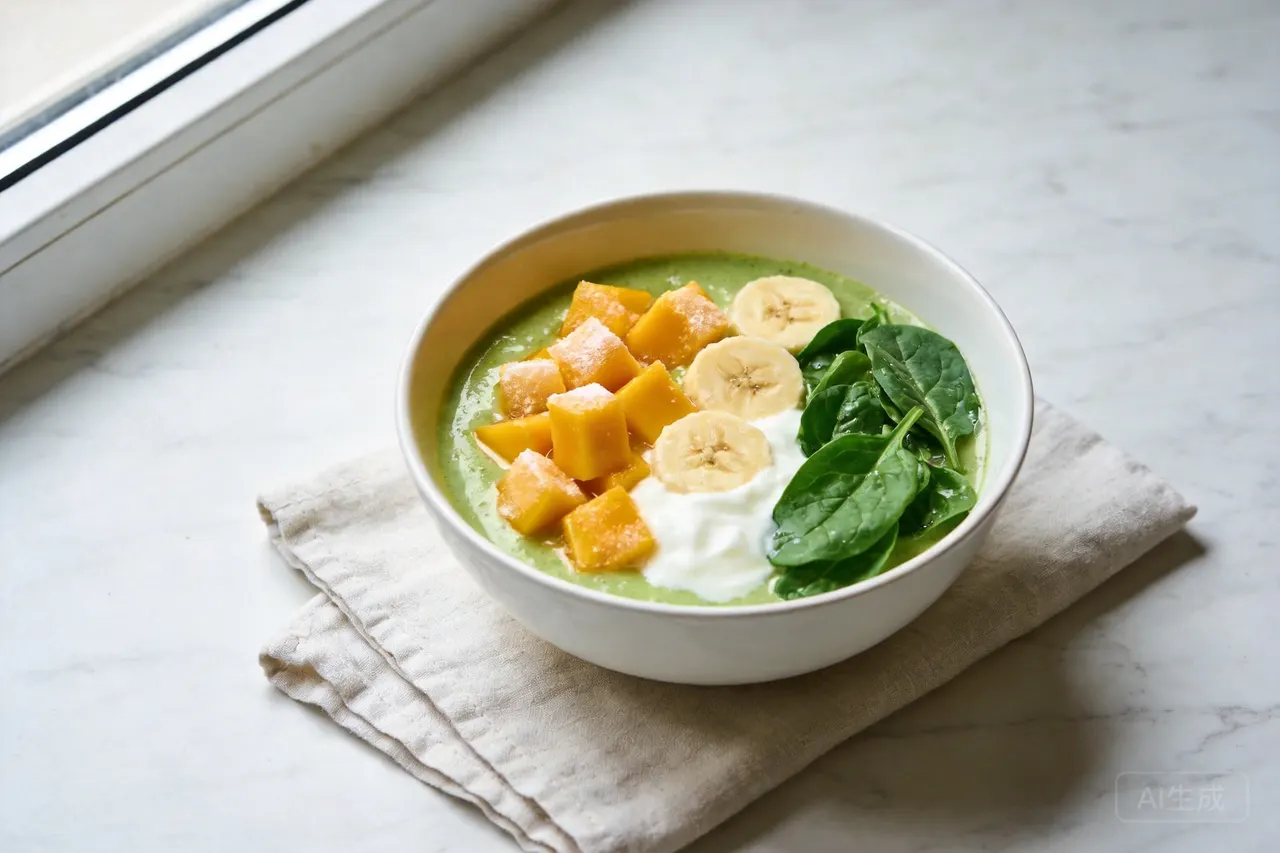 Mango Green Smoothie - 240 calorie breakfast
