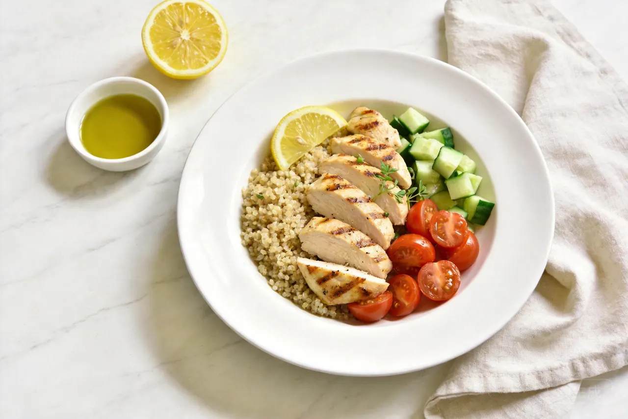 Mediterranean Chicken Bowl - 420 calorie lunch