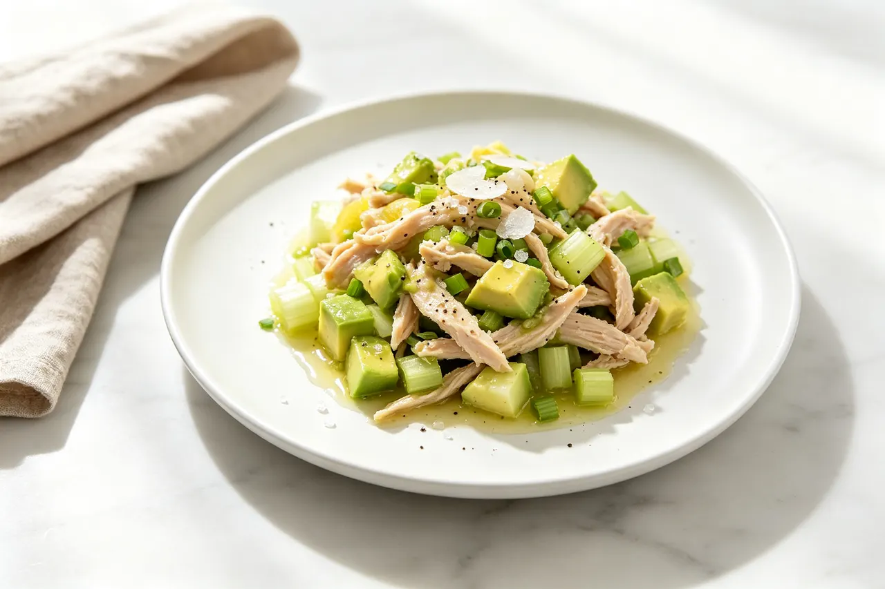 Paleo Chicken Salad with Avocado - 350 calorie lunch