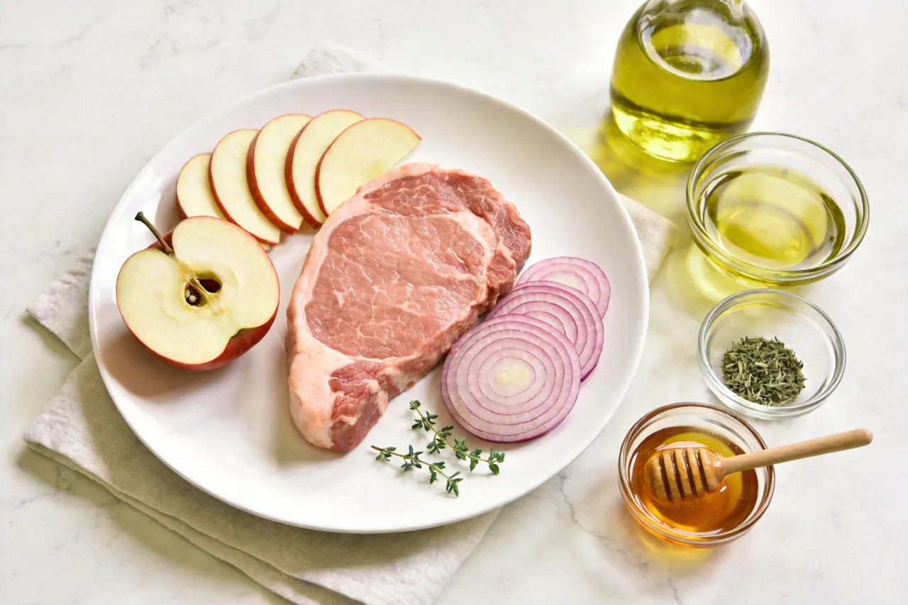 Pork Chops with Apples - 440 calorie dinner