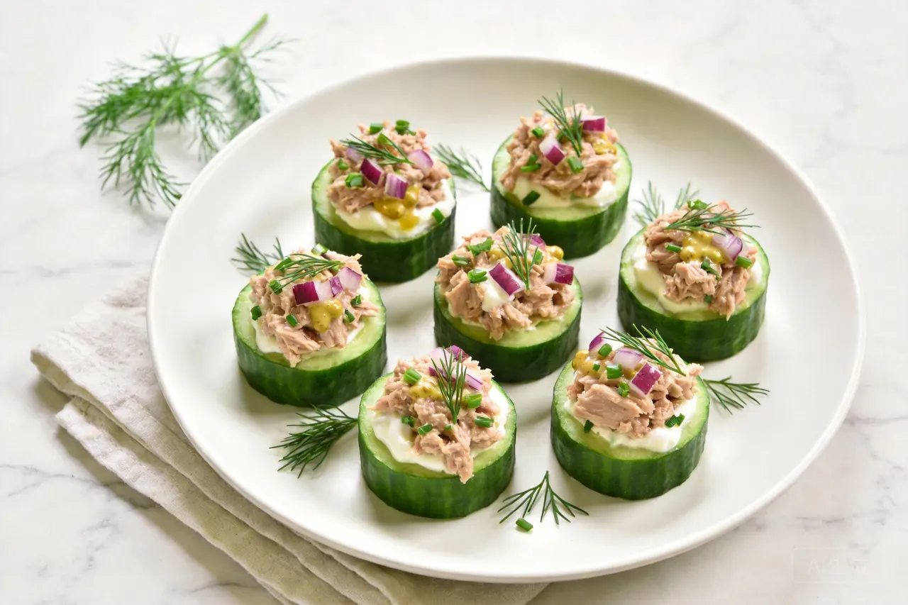 Tuna Cucumber Bites - 130 calorie snack