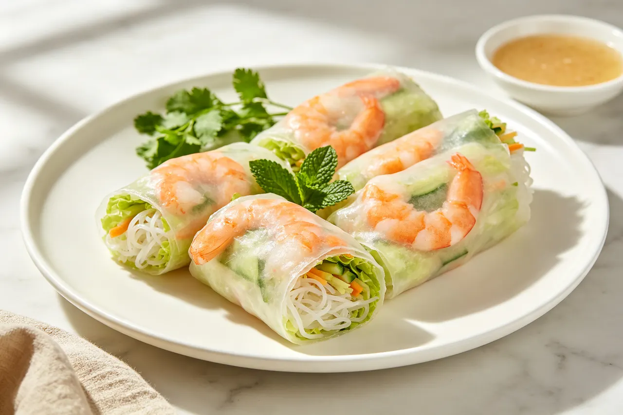Vietnamese Summer Rolls with Shrimp - 240 calorie lunch